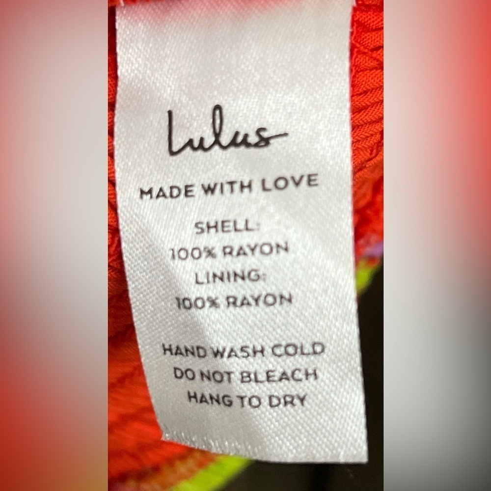 Lulus Red, Tropical-Multi Print Smocked Tie-Strap Top - 
Size: XL - Picture 6 of 8